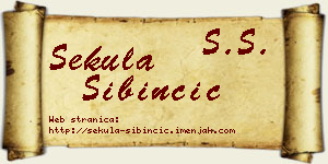 Sekula Sibinčić vizit kartica